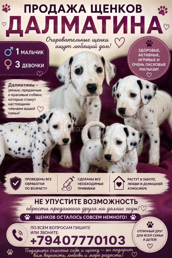 Щенки далматина